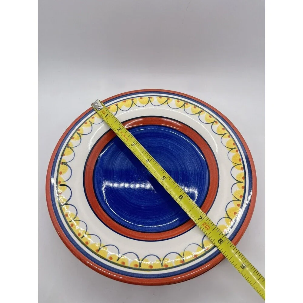 Pier 1 Del Sol Handpainted Earthenware Dessert Salad Plates Set of Three 8 1/2